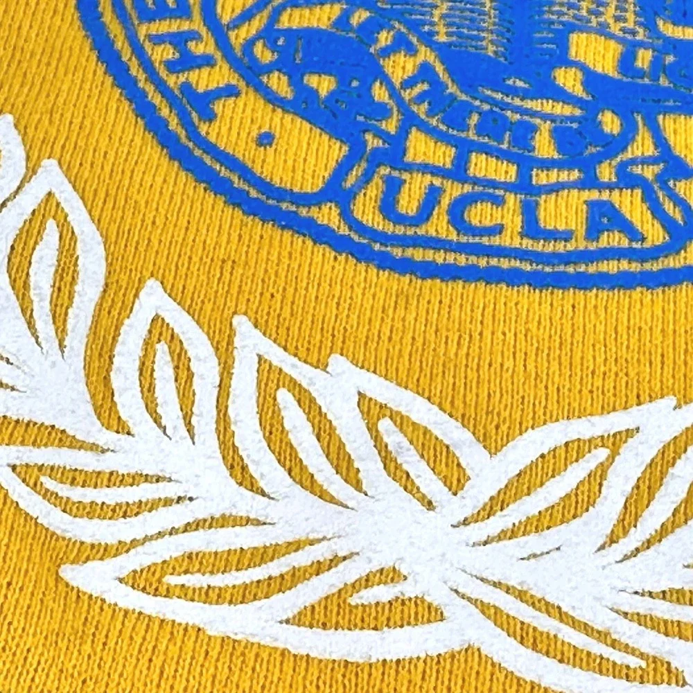 UCLA Bruins Mustard/Gold Crewneck – Russell Athletic 50/50 Cotton-Poly, Unisex S
